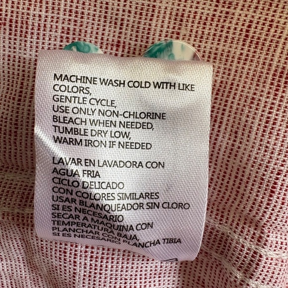 Weatherproof Vintage Linen/Cotton Short Sleeve Shirt, Light Red/Pink Medium NWT - Picture 15 of 15